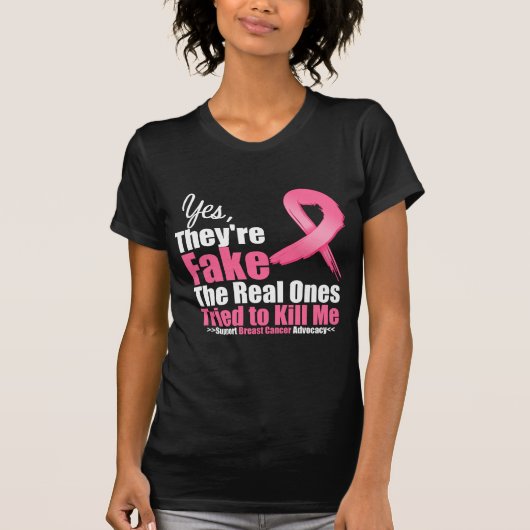 YES 偽物です…私の本物の乳房は私を殺そうとした Tシャツ (正面)