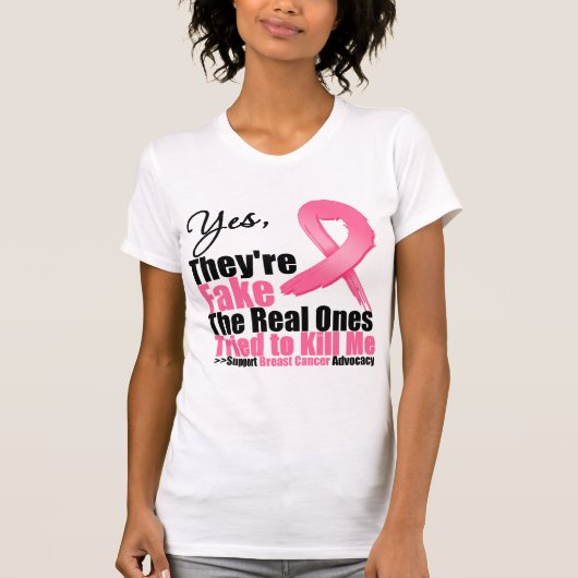 YES 偽物です…私の本物の乳房は私を殺そうとした Tシャツ (正面)