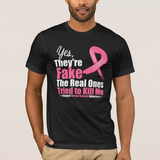 YES 偽物です…私の本物の乳房は私を殺そうとした Tシャツ (正面)