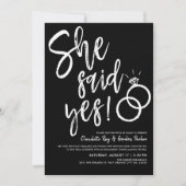 yes! |婚約ディナーブラック 招待状 (正面)