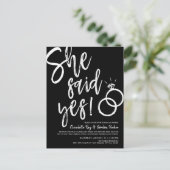 yes! |婚約ディナー|黒 インビテーションポストカード (スタンド正面)