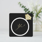 Yes!彼がダイヤのリングや輪を婚約パーティ 招待状 (スタンド正面)