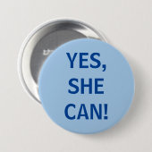 Yes、彼女は可能 缶バッジ (正面&裏面)