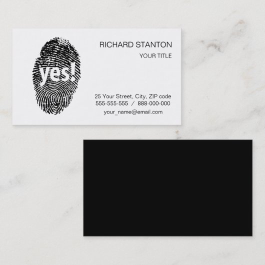 Yes：指プリント 名刺 (正面/裏面)