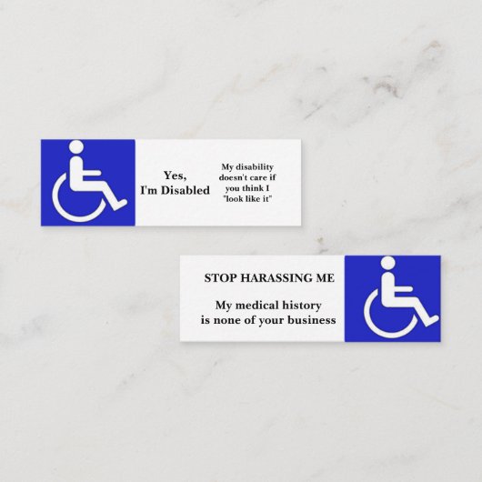 Yes、無効なカード スキニー名刺 (正面/裏面)