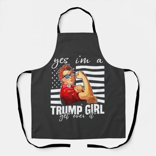 Yes、私はそれを乗り越えるトランプの女の子 エプロン (正面)