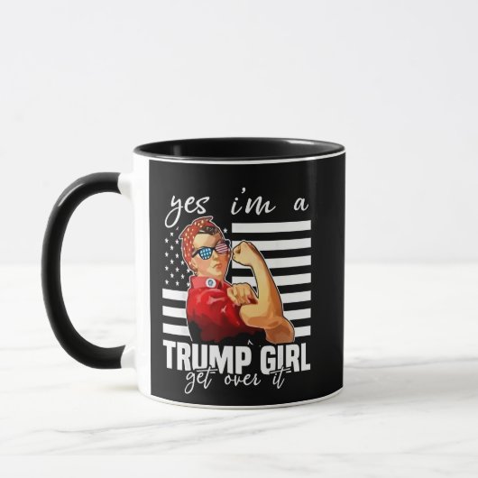 Yes、私はそれを乗り越えるトランプの女の子 マグカップ (左)