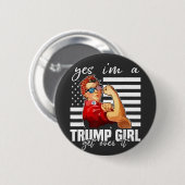Yes、私はそれを乗り越えるトランプの女の子 缶バッジ (正面&裏面)