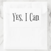 「Yes、私はできる」のフレーズ 長方形シール (バッグ)
