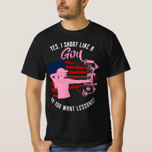 Yes、私はガールアーチェリーのように撮影 Tシャツ