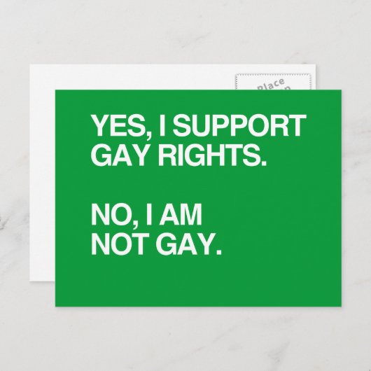 YES、私はゲイの権利をサポート ポストカード (正面/裏面)