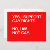 YES、私はゲイの権利をサポート ポストカード (正面/裏面)