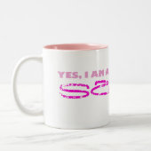 Yes、私はサルサのベビーです ツートーンマグカップ (左)