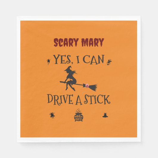 Yes、私はスティックを運転することができます魔女と言う スタンダードランチョンナプキン (正面)