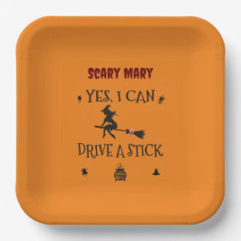 Yes、私はスティックを運転することができます魔女と言う ペーパープレート