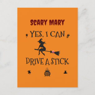 Yes、私はスティックを運転することができます魔女と言う ポストカード