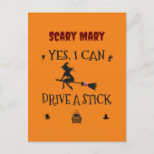 Yes、私はスティックを運転することができます魔女と言う ポストカード (正面)