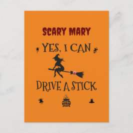 Yes、私はスティックを運転することができます魔女と言う ポストカード