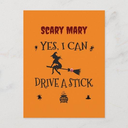 Yes、私はスティックを運転することができます魔女と言う ポストカード (正面)