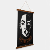 YES、私はミックス – スプリット顔ウォールタペストリーアート 吊り下げ型タペストリー (傾斜あり)