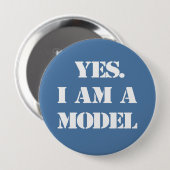Yes。 私はモデルです 缶バッジ (正面&裏面)