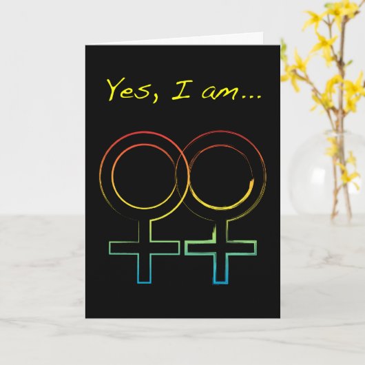 yes、私はレズビアン カード (黄色い花)