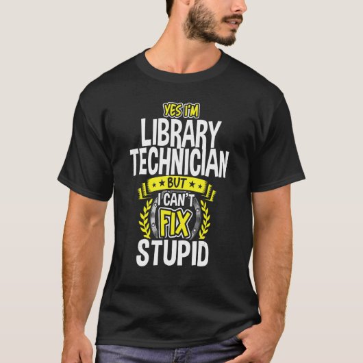Yes、私は図書館技術者 Tシャツ (正面)