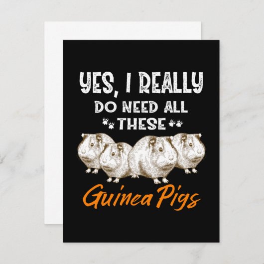 Yes、私は本当にこれらのモルモットをすべて必要としている サンキューカード (正面/裏面)