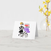 Yes、私は牛熱狂するの女性、牛の母だパーソナライズされた カード (黄色い花)