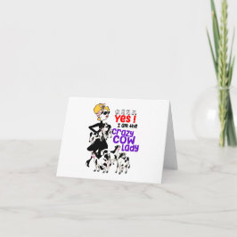 Yes、私は牛熱狂するの女性、牛の母だパーソナライズされた カード