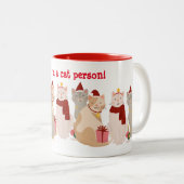 Yes、私は猫の人である – クリスマスデザイン ツートーンマグカップ (正面右)