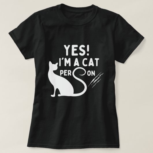YES、私は猫派 Tシャツ (デザイン正面)
