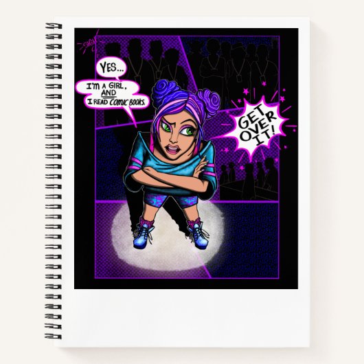 「Yes、私は読漫画書」おもしろい・スケッチブック ノートブック (正面)