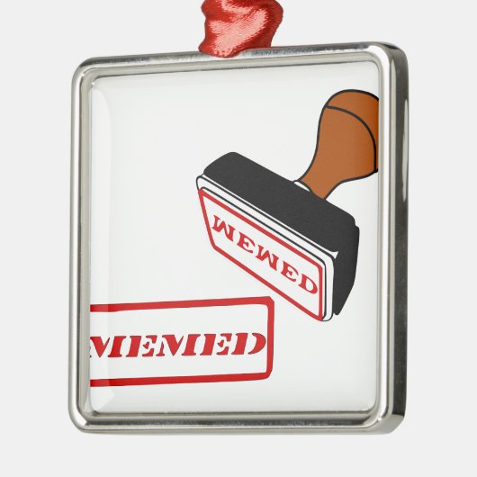 Yes、私は、ミームmemed、ミーム得ました メタルオーナメント (左)