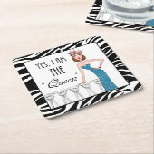 Yes、私は「女王」 スクエアペーパーコースター (アングル)