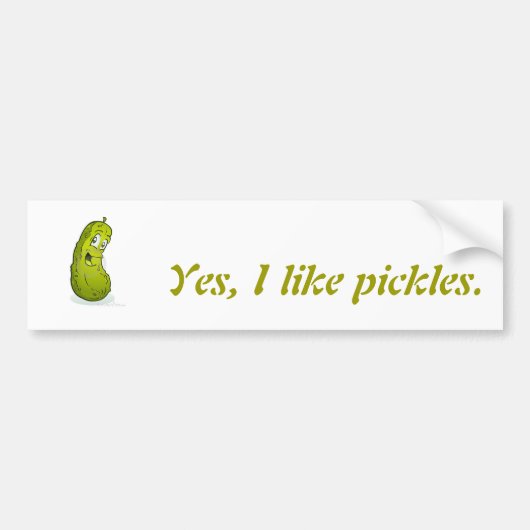 Yes、私はpickels.を好みます バンパーステッカー (正面)