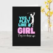 Yes、私遊は女の子のゴルファーの女性が好き カード (黄色い花)