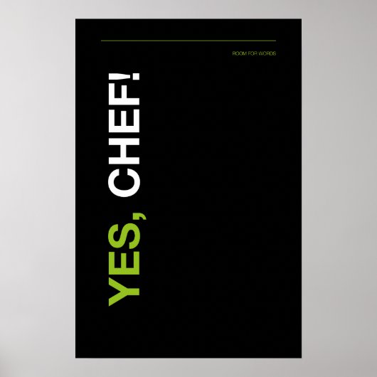 YES, CHEF! – Funny Kitchen Poster ポスター (正面)