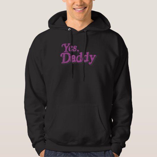 Yes Daddy LGBT Gay Pride Support Pink Men Women パーカ (正面)