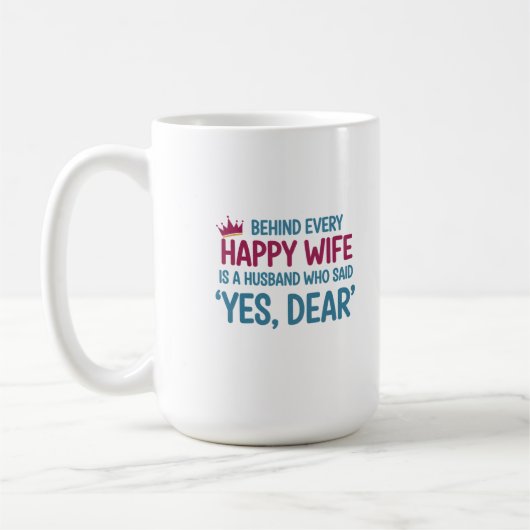 Yes, Dear' — 幸せの秘訣 コーヒーマグカップ (左)