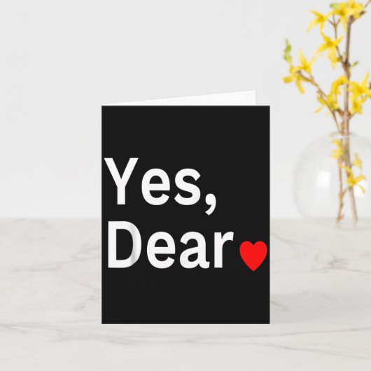 Yes Dear Heart Valentines Gift For Him Men  カード (黄色い花)