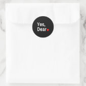 Yes Dear Heart Valentines Gift For Him Men  ラウンドシール (バッグ)