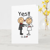 YES Iは新郎新婦のTシャツおよびギフトします カード (黄色い花)