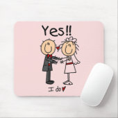 YES Iは新郎新婦のTシャツおよびギフトします マウスパッド (マウス)