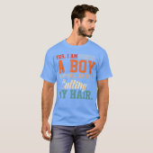 Yes I Am A Boy No Im Not Cutting My Long Hair Boys Tシャツ (正面フル)
