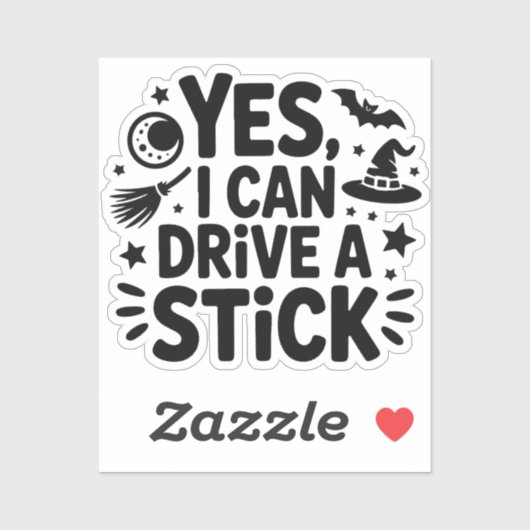 Yes, I Can Drive a Stick – 面白い魔法使いのハロウィンD シール (シート)