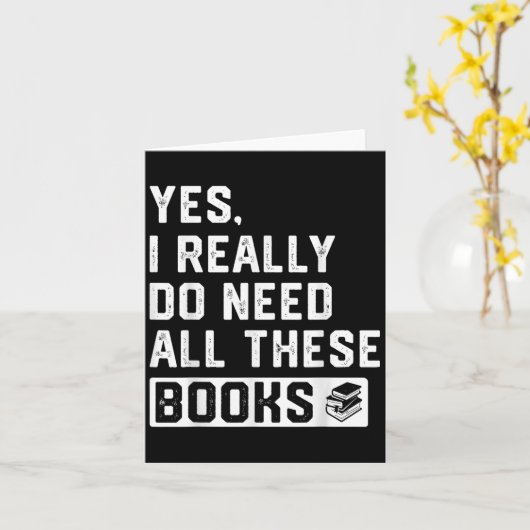 Yes I Really Do Need All These Books カード (黄色い花)