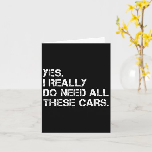 Yes I Really Do Need All These Funny Car  カード (黄色い花)
