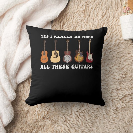 Yes I Really Do Need All These Guitars クッション (ブランケット)