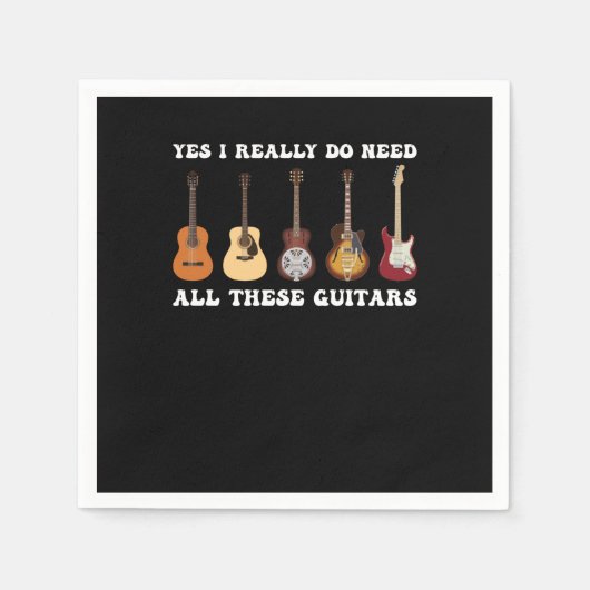 Yes I Really Do Need All These Guitars スタンダードカクテルナプキン (正面)